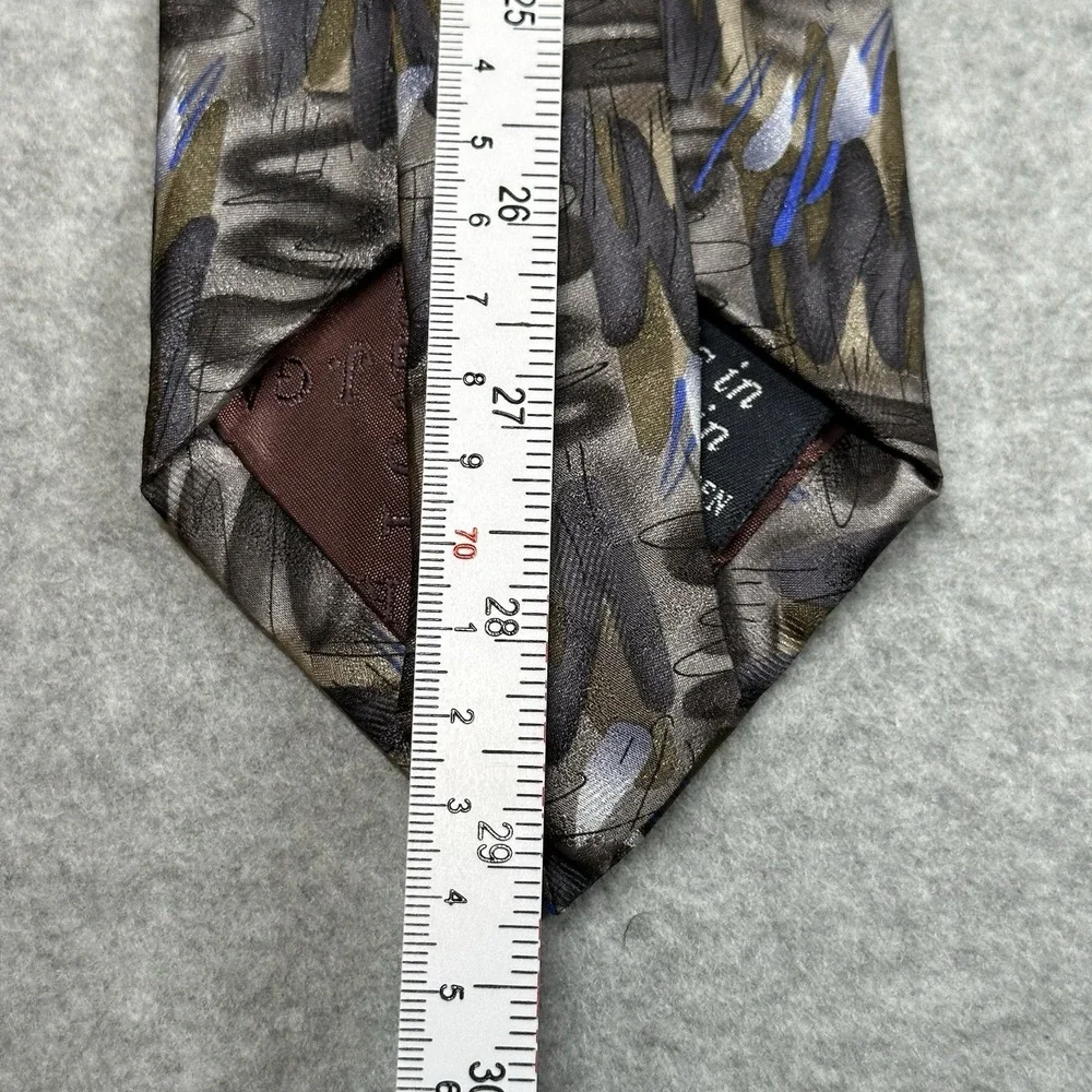 J Garcia Collection 15 Abstract Brown Blue Silk Tie Vintage‎ USA 